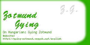 zotmund gying business card